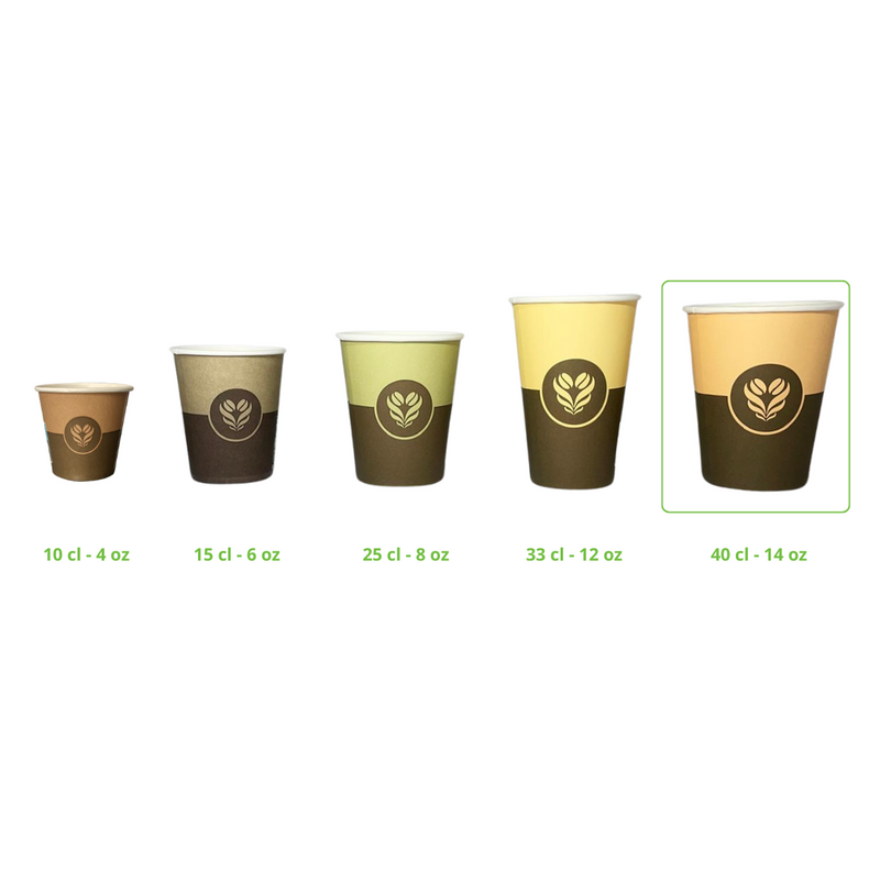Gobelets Décor Barista 40 cl - 14 oz - 300 + 18 g/m²