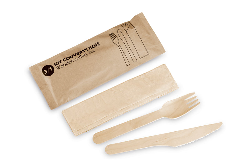 Holzbesteck-Set 3 in 1