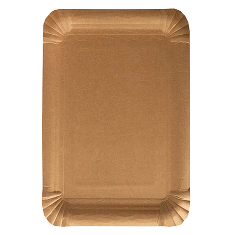 Assiettes. carton "pure" rectangulaire 18 cm x 26 cm marron