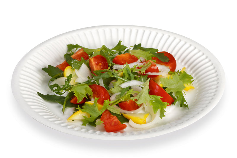 Assiettes rondes en carton Ø 18 cm blanc