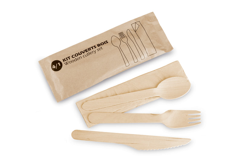 Holzbesteck-Set 4 in 1