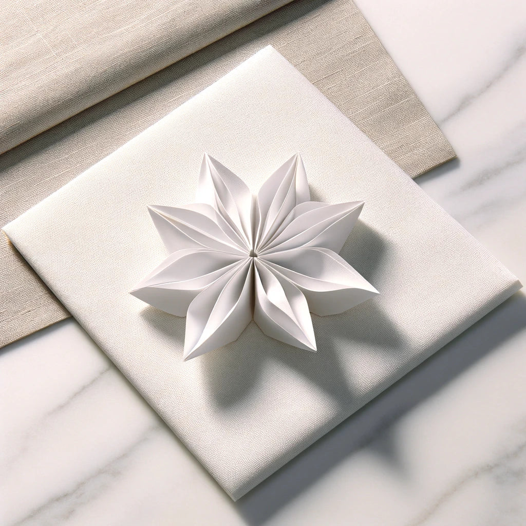 Pliage fleur - serviette de table