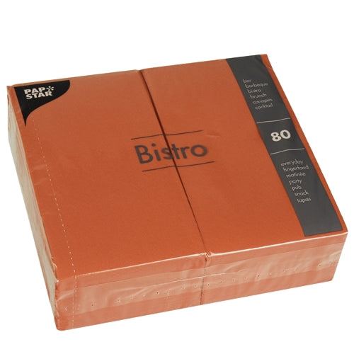 Serviettes. 2 plis pliage 1/6 40 cm x 32 cm terracotta