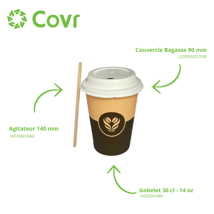 Gobelets Décor Barista 40 cl - 14 oz - 300 + 18 g/m²