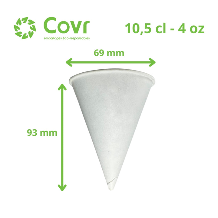 Gobelets cônes en carton 4 oz - 105 ml (120000 unités / Palette)
