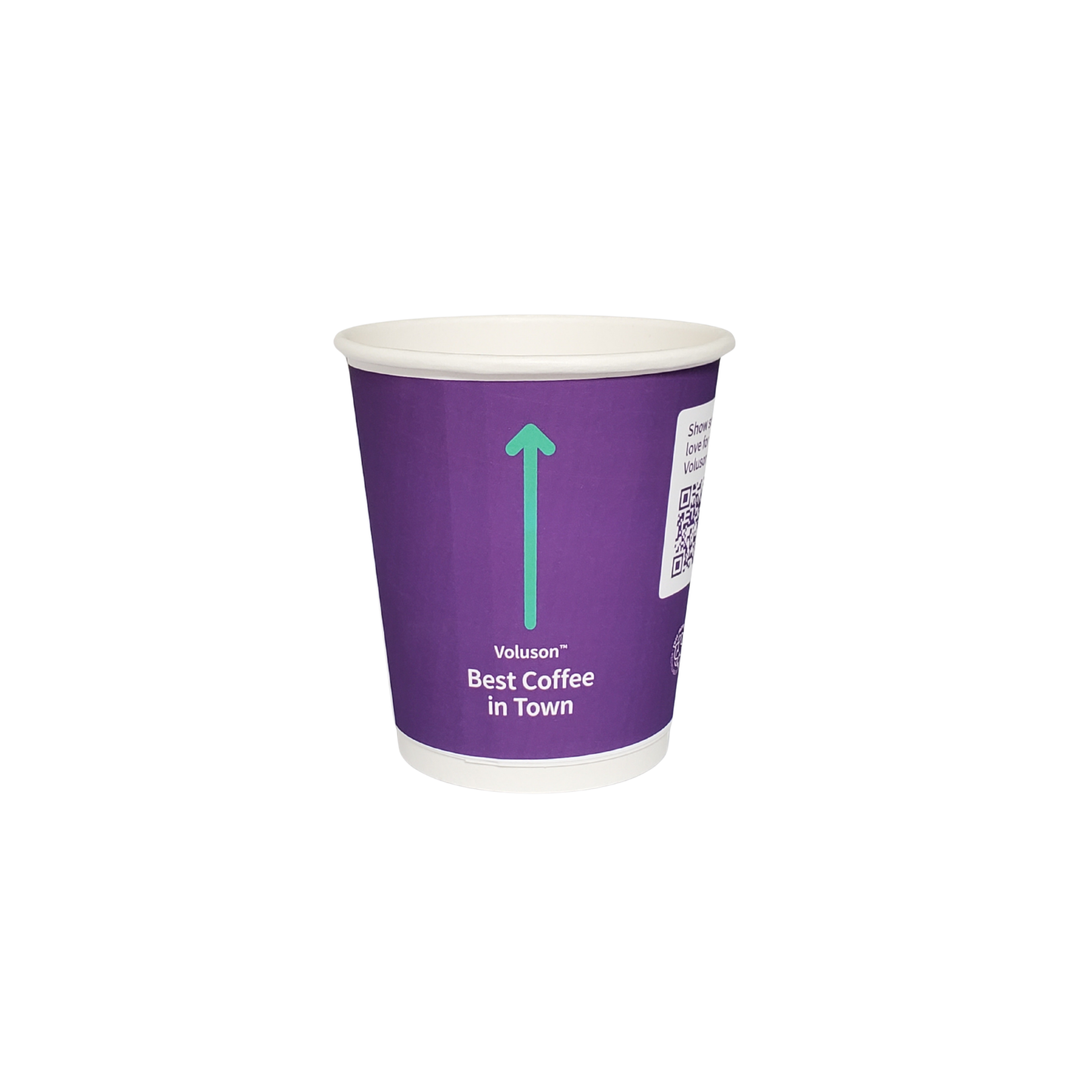 Gobelets carton double paroi avec étiquette personnalisé 25 CL / 8 OZ - Livraison express