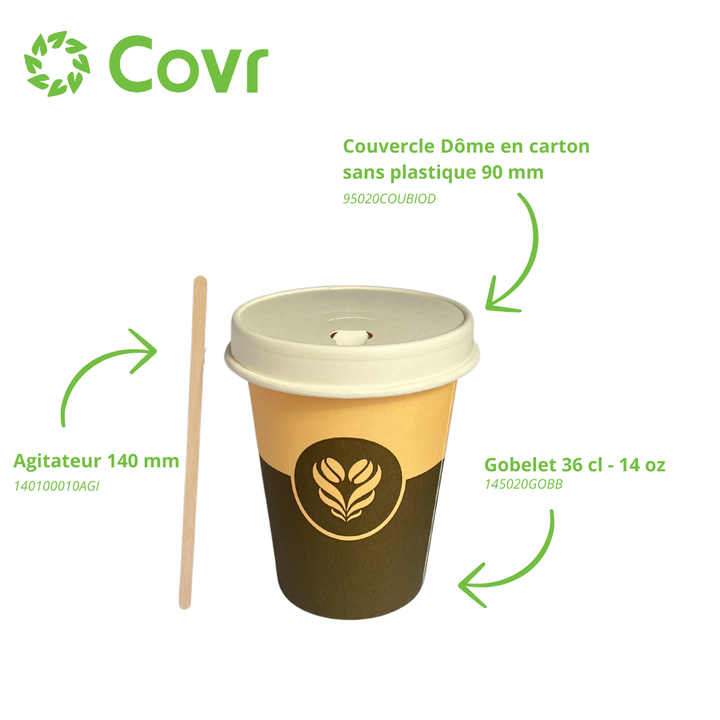 Gobelets Décor Barista 40 cl - 14 oz - 300 + 18 g/m²