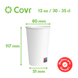 Gobelets carton blancs 33 cl / 12 oz - 235 + 18 g/m²