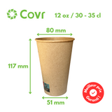 Gobelets carton kraft 33 cl / 12 oz - 280 + 18 g/m²