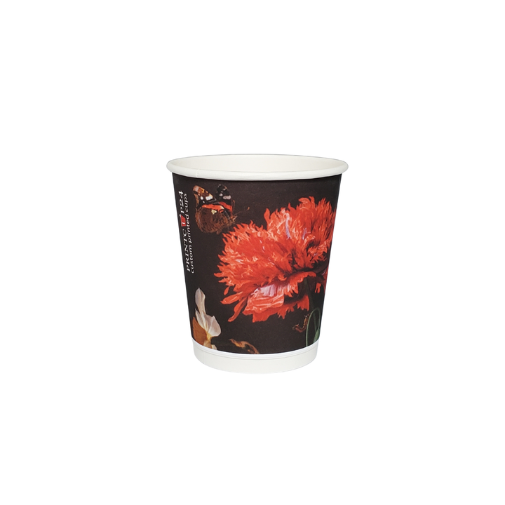 Gobelets carton double paroi avec étiquette personnalisé 25 CL / 8 OZ - Livraison express