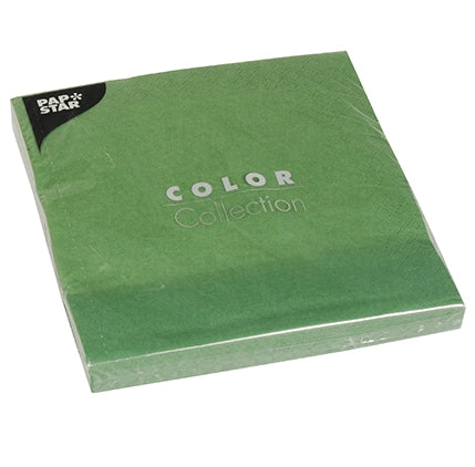 Serviettes. 3 plis pliage 40 cm x 40 cm vert foncé