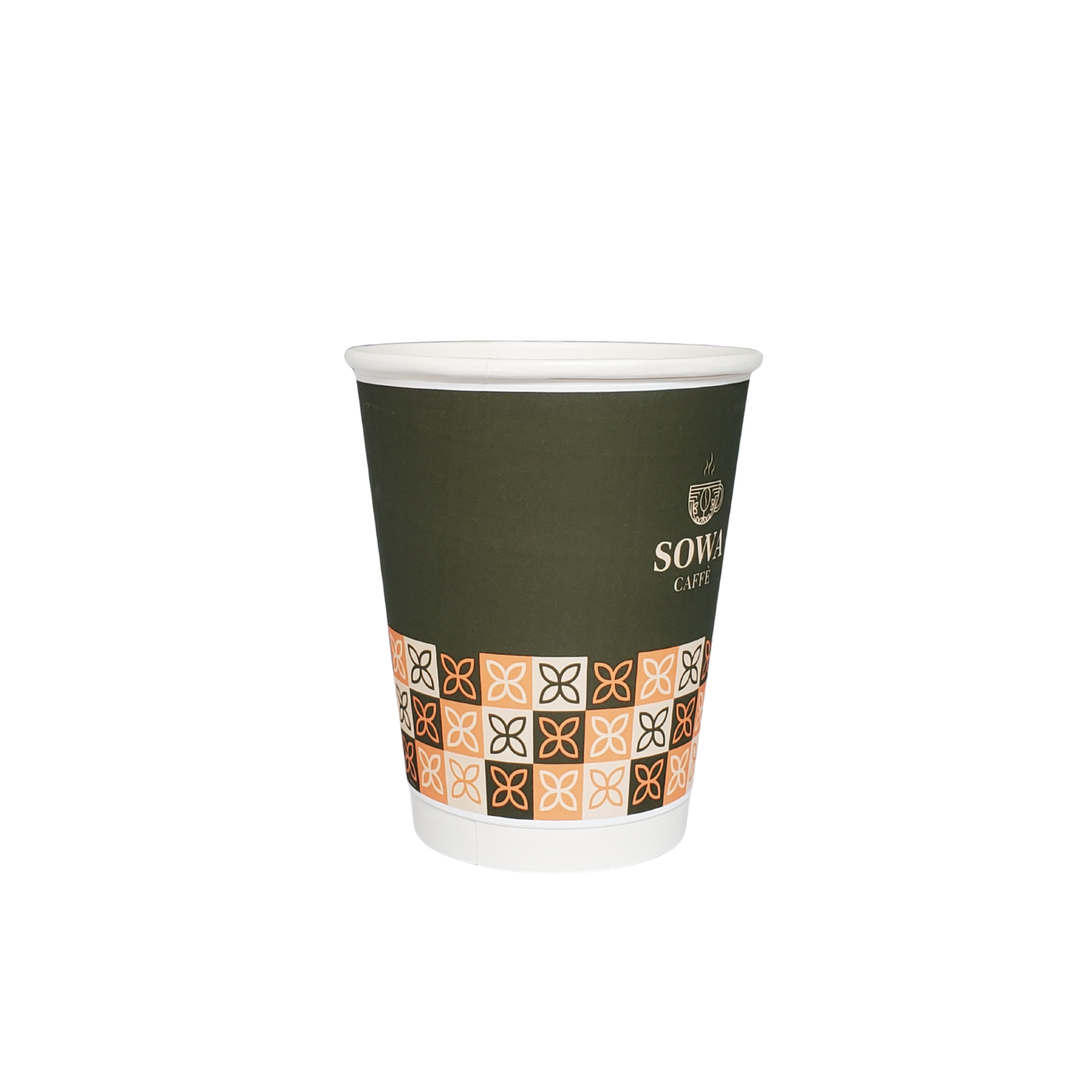 Gobelets carton double paroi avec étiquette personnalisé 33 CL / 12 OZ - Livraison express