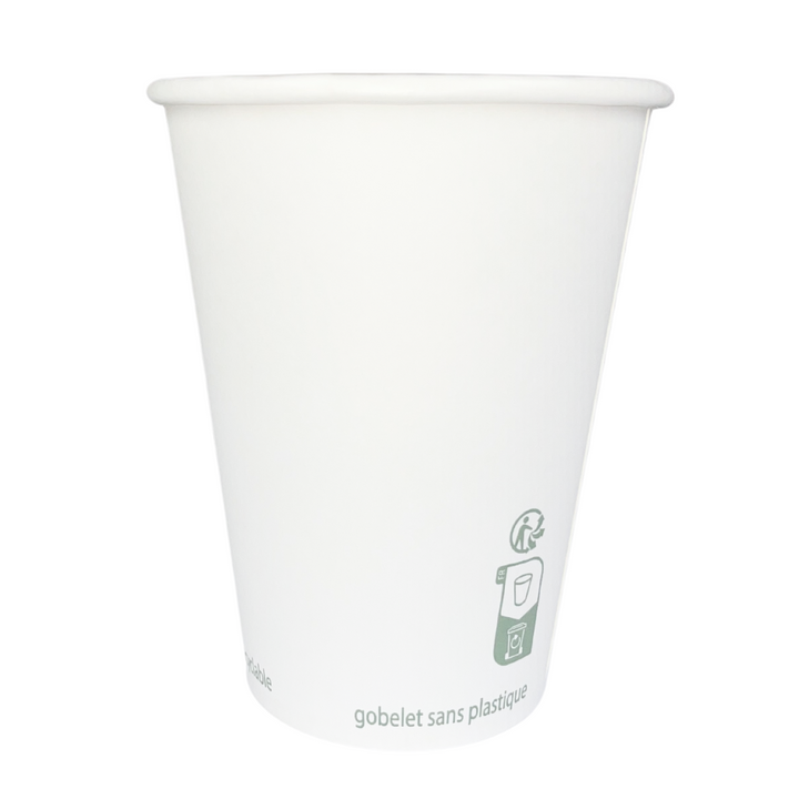 Gobelets Carton blancs sans plastique 40 cl - 14 oz (1000 unités) - 300 g/m²