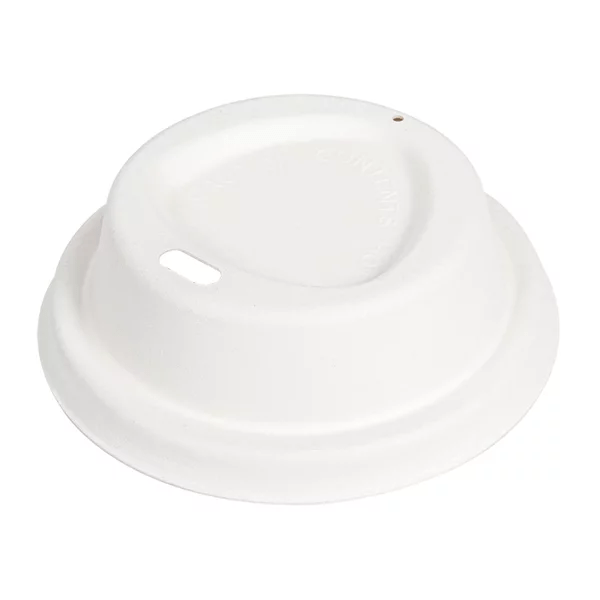 Couvercle en pulpe de canne pour gobelets à café 240ml - Ø 8 cm
