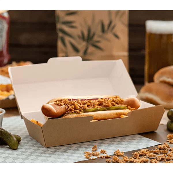 Boîte carton hot dog "The Pack" FSC - 23,2 x 9 x 6,3 cm