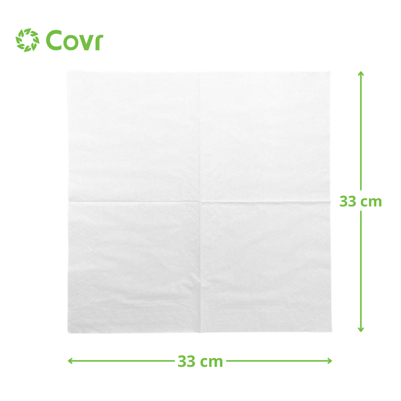 Serviettes blanches 33x33
