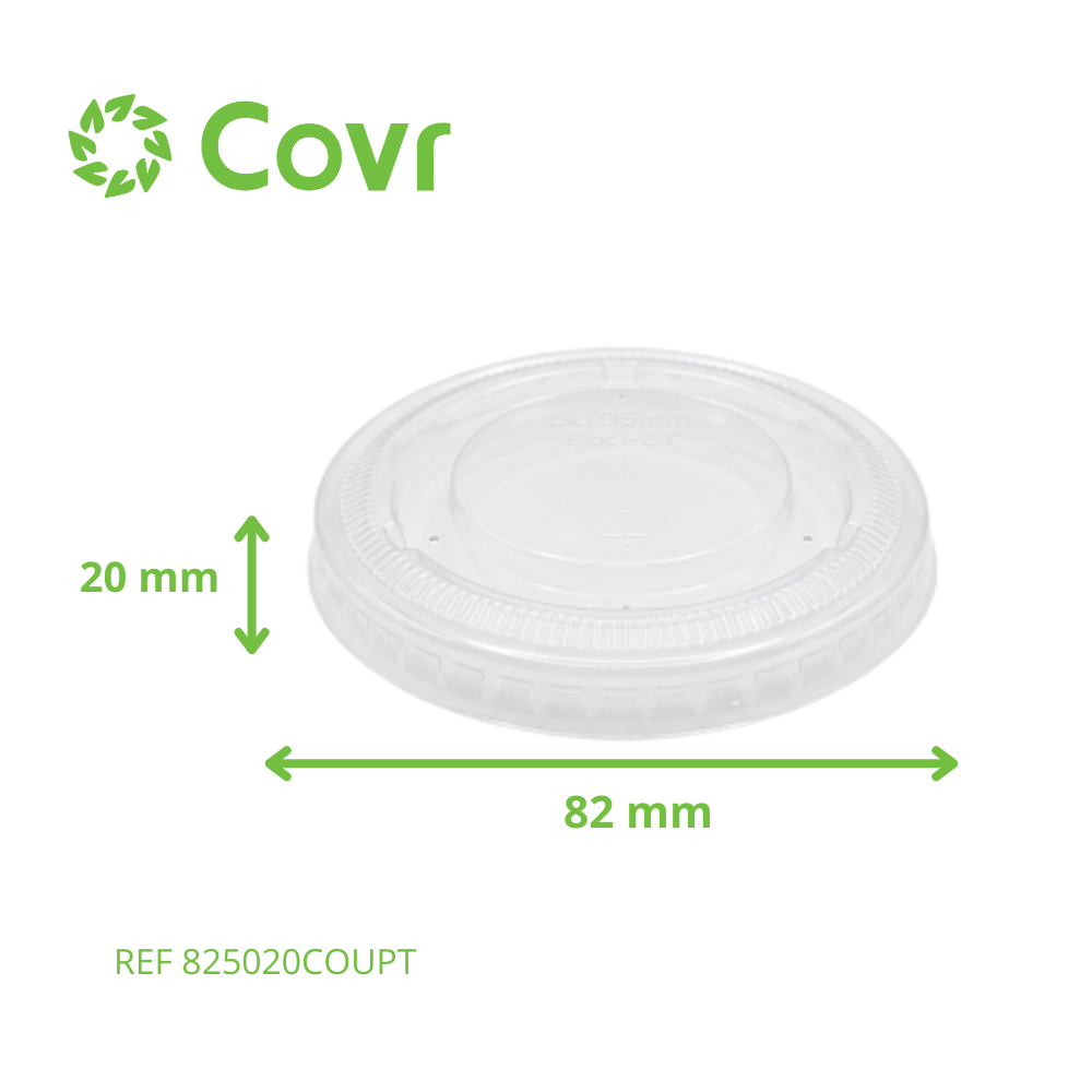 Couvercle plat rPET pour Pots dessert en Plastique (82mm)