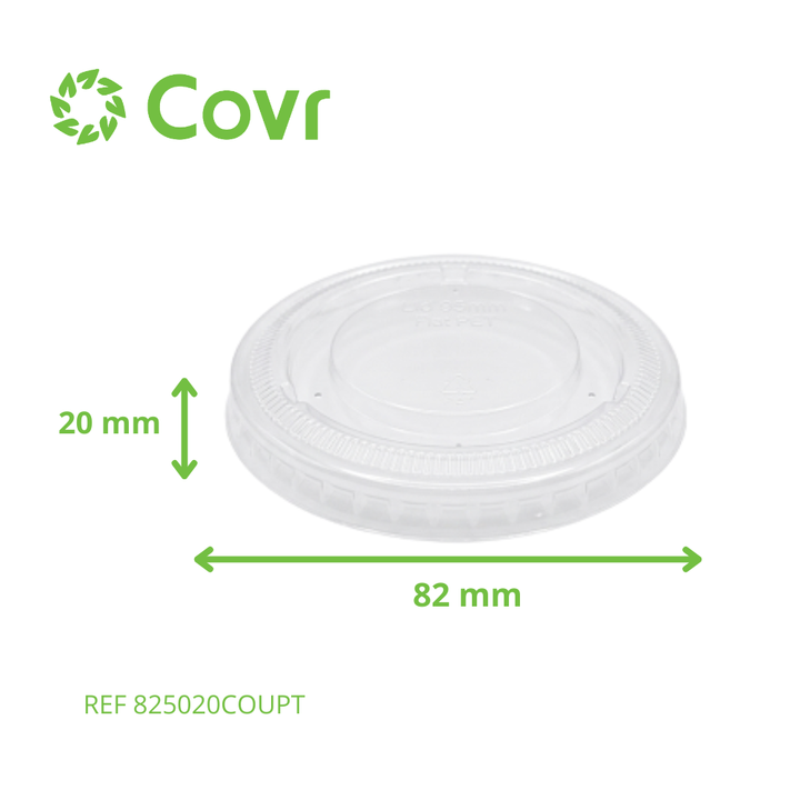 Couvercle plat rPET pour Pots dessert en Plastique (82mm)