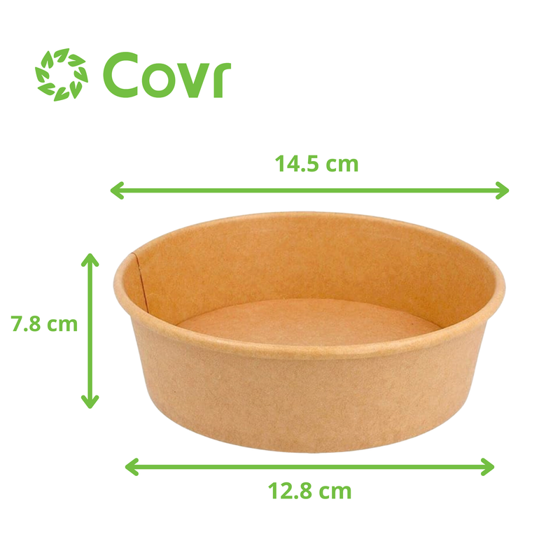 Combo Bol Kraft + couvercle rPET 1000 ml