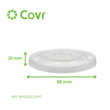 Coperchio piatto in rPET per coppette dessert in plastica (98mm)