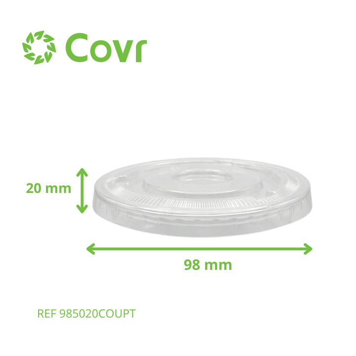 Couvercle plat rPET pour Pots dessert en Plastique (98mm)