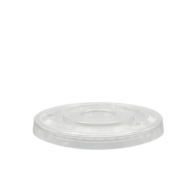 Coperchio piatto in rPET per coppette dessert in plastica (98mm)