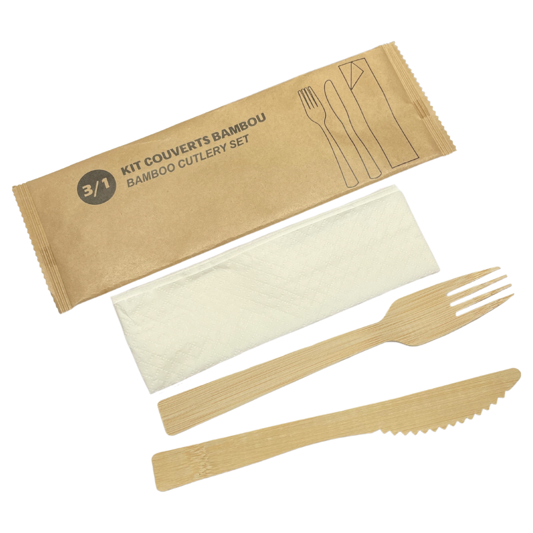 Kit couverts bambou 3 en 1