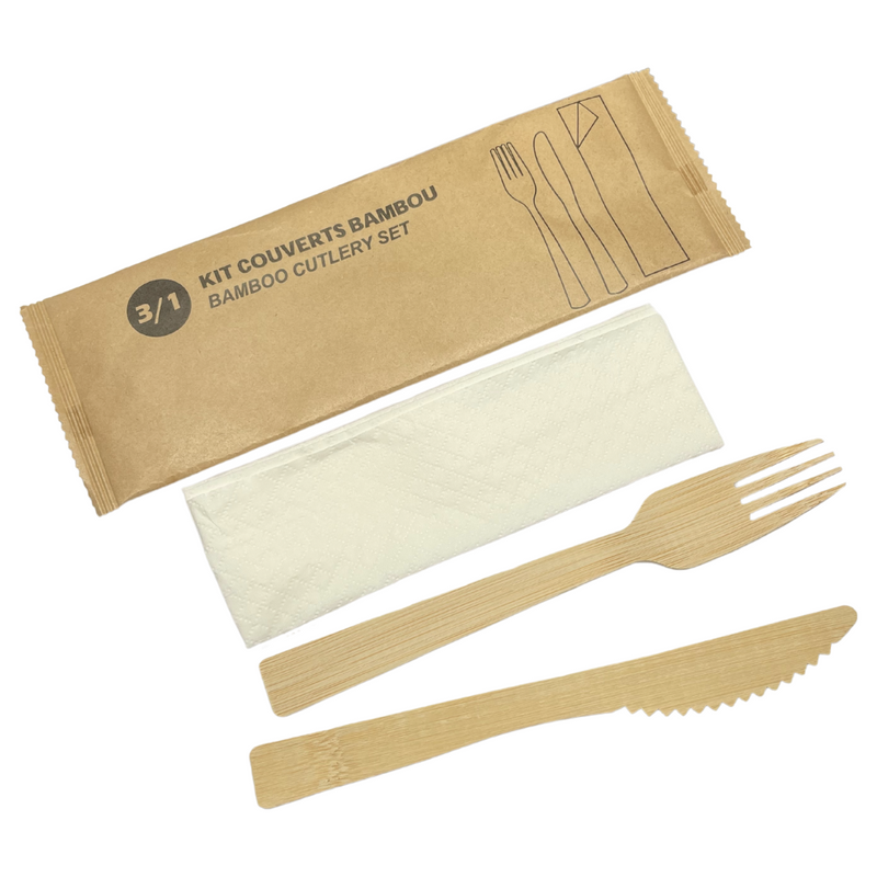 Kit couverts bambou 3 en 1