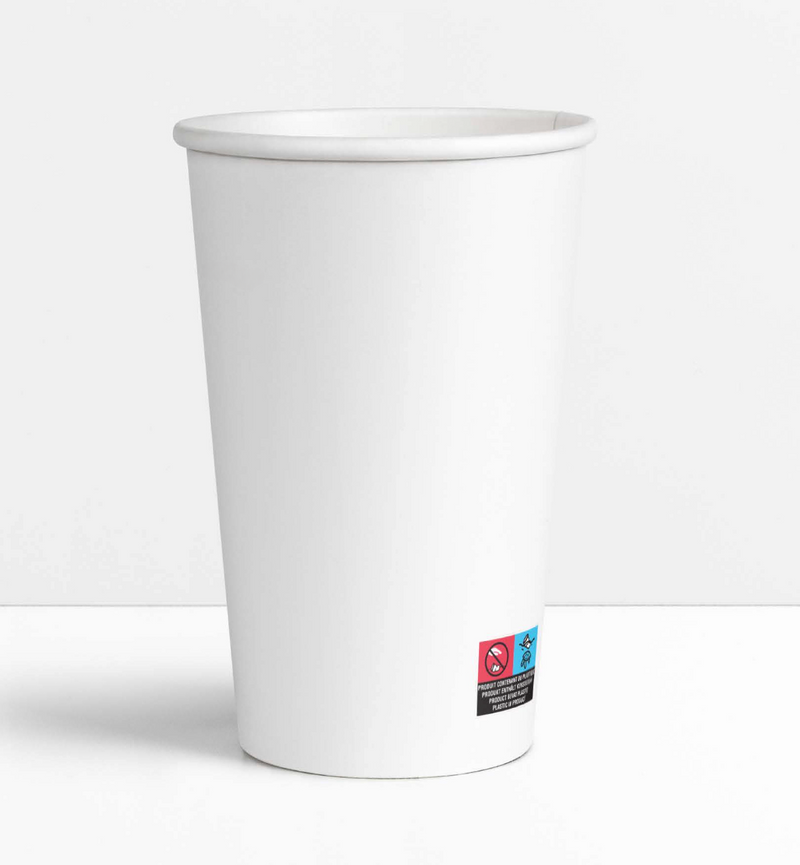 Gobelets carton blancs 33 cl / 12 oz - 235 + 18 g/m²