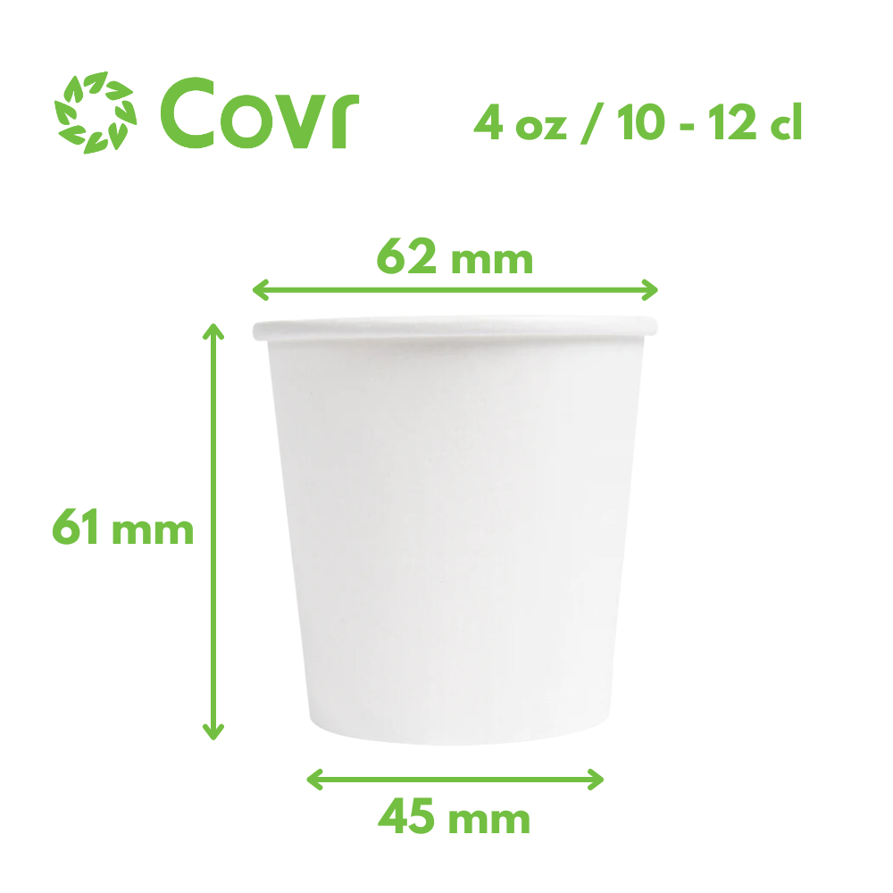 Gobelets carton blancs Espresso 10-12 cl / 4 oz (1 Palette / 108 000)