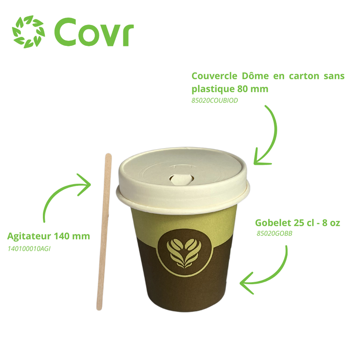 Gobelets Décor Barista 25 cl - 8 oz - 250 + 18 g/m²