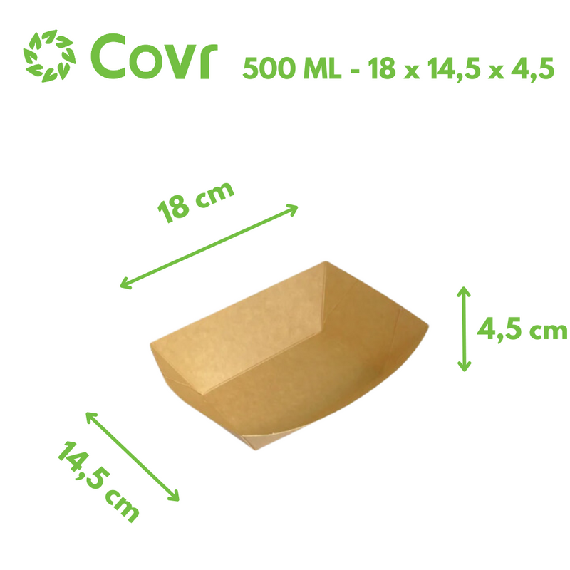 Barquettes en carton 500 ml - 16 oz (1000 unités)