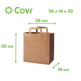 Sacs 26+14x30 cm en papier Kraft brun 80 gr 