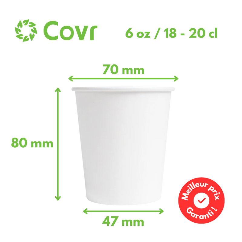 Gobelet Carton 6 oz / 18 cl