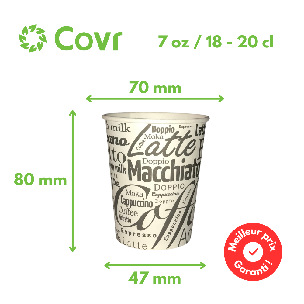 Gobelet carton 18 cl / 6oz - Décor café