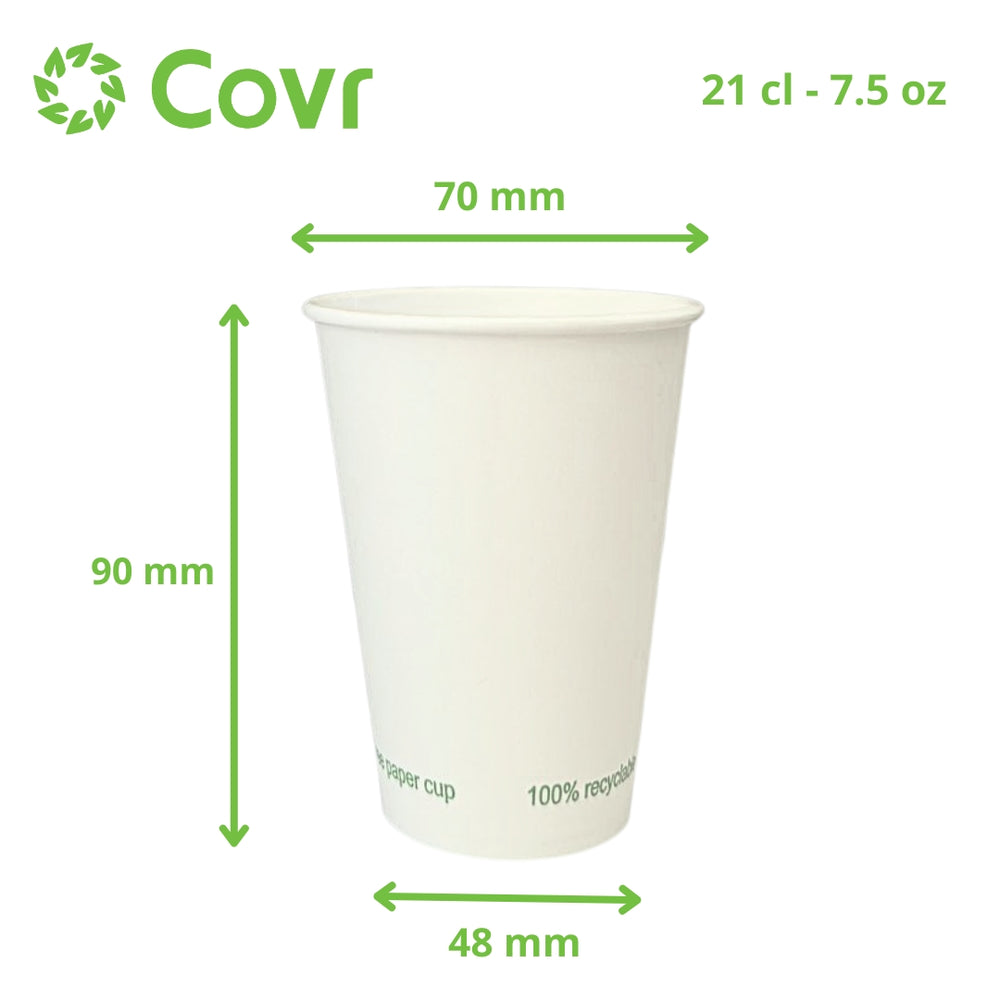 Gobelet Carton sans film plastique 7,5 oz / 21 cl