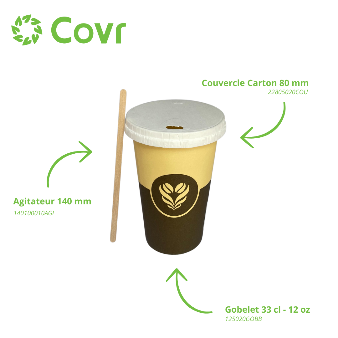 Gobelets Décor Barista 33 cl - 12 oz - 280 + 18 g/m²