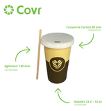 Gobelet Carton 12 oz / 33 cl Décor Barista + Marquage SUP et Triman