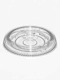 Couvercle plat 78 mm rPET Milkshake avec passage de paille