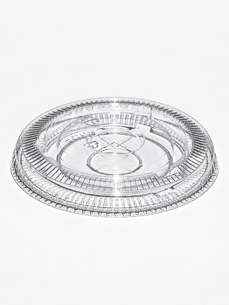 Couvercle plat 78 mm rPET Milkshake avec passage de paille