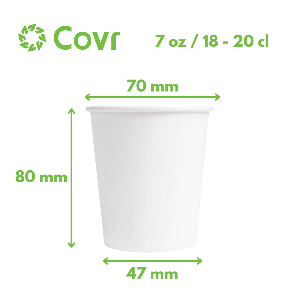 Gobelets carton blancs fontaine 18 cl / 6 oz - 190 + 15 g/m²