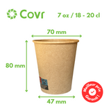 Gobelets carton Kraft 18-20 cl / 7 oz - 250 + 18 g/m²
