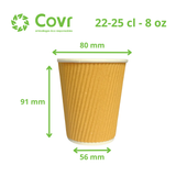 Gobelet Carton Double Paroi Strié 8 oz / 25 cl