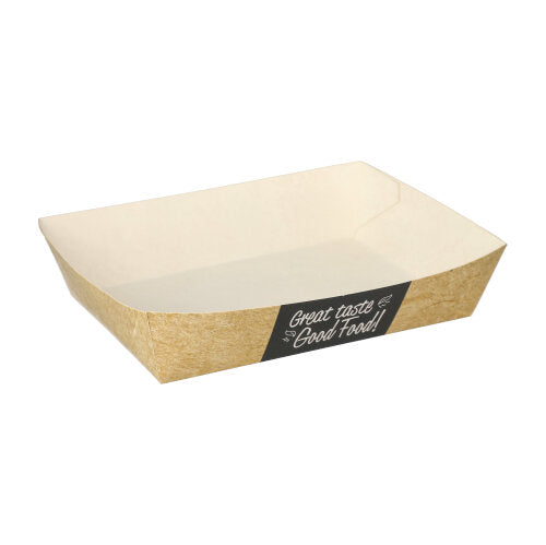 Barquettes snack. carton "pure" 4 cm x 11 cm x 16 cm "Good Food" (400 unités)