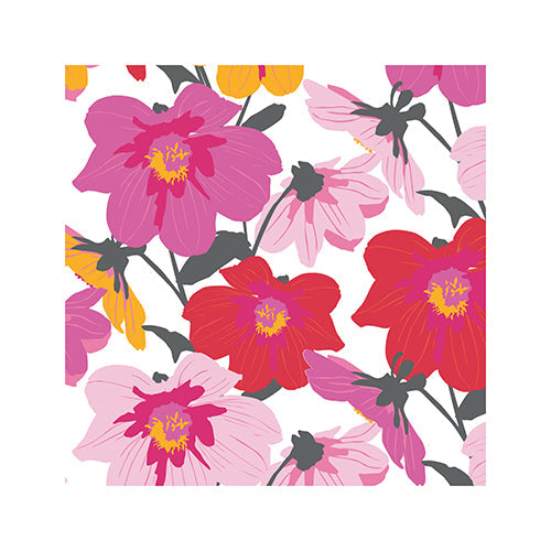 Serviettes. 3 plis pliage 25 cm x 25 cm "Blomster"