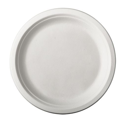 Assiettes en canne à sucre "pure" Ø 23 cm · 2 cm blanc 