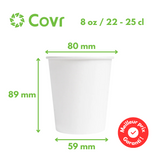 Gobelets carton blancs fontaine 25 cl / 8 oz - 250 + 18 g/m²