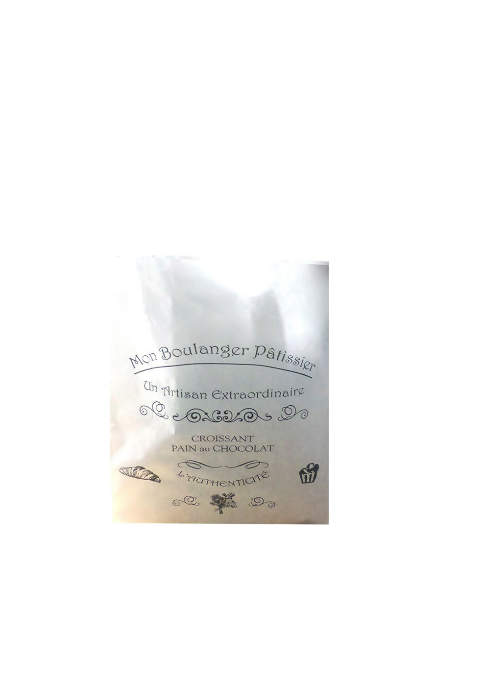 Sac croissant N°101 35gr blanc ou brun imprimé 120+50x170 (1000 unités)