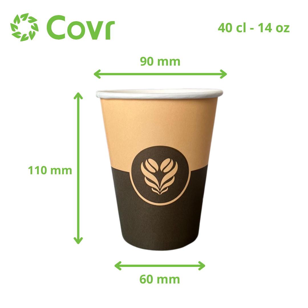 Gobelets Décor Barista 40 cl - 14 oz - 300 + 18 g/m²