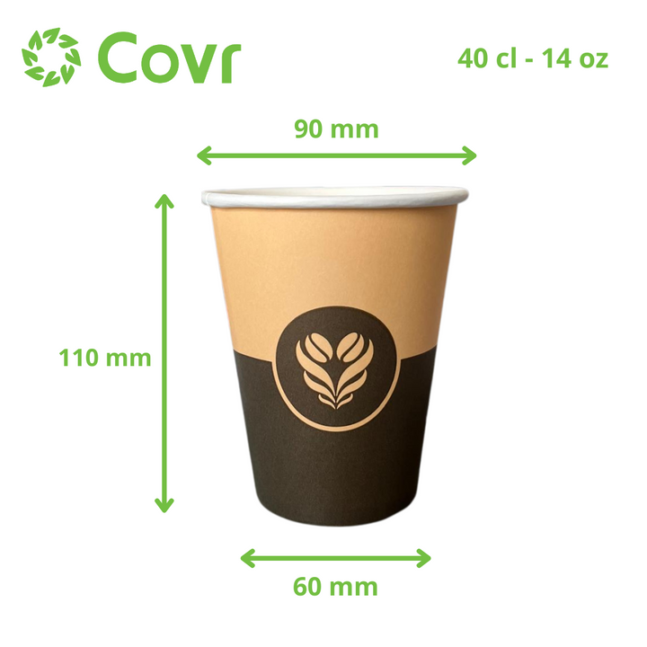 Gobelets Décor Barista 40 cl - 14 oz - 300 + 18 g/m²